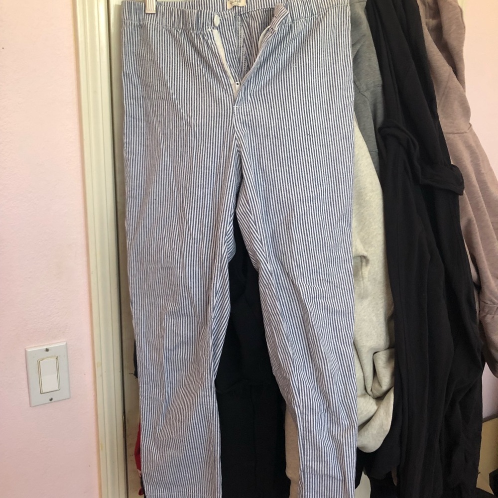 Blue and white striped beach pants
